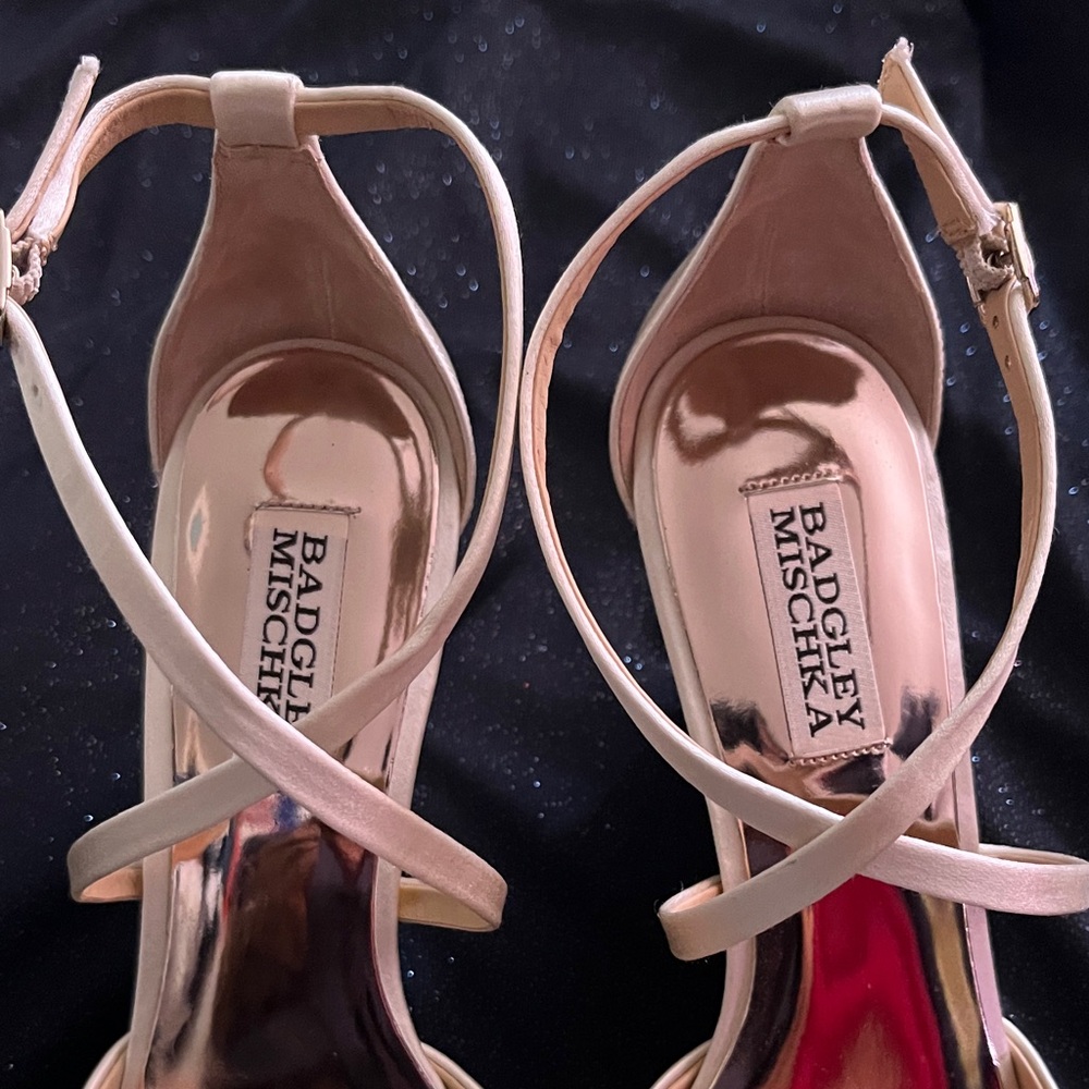 Badgley Mischka Elegant Nude Heels Size 8